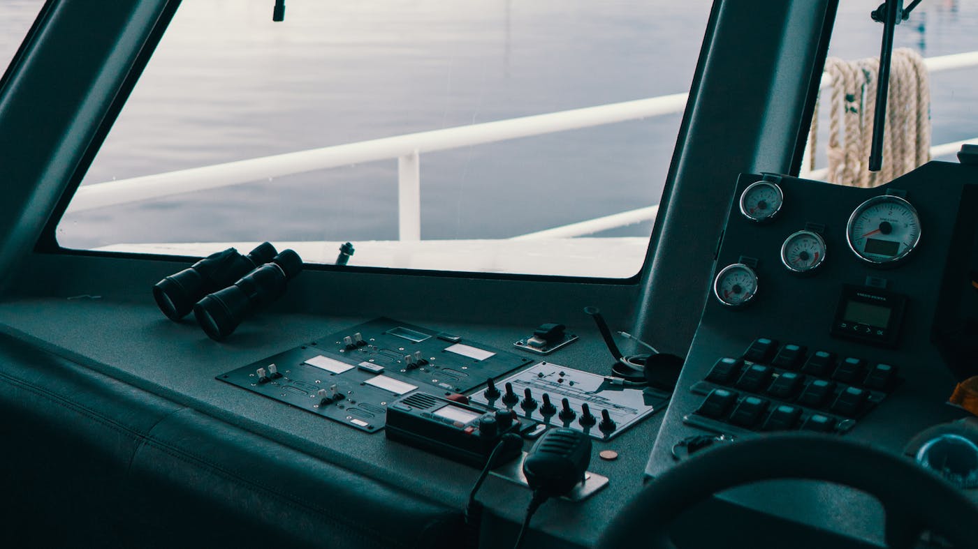 Yacht bridge controls and communications equipment